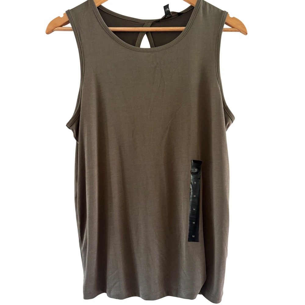 Banana Republic Factory Tank Top Womens‎ Medium Olive Open Back Crossover NWT